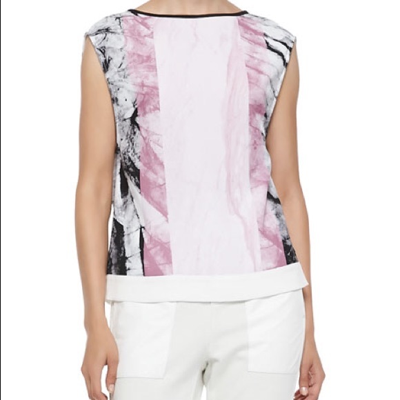 Helmut Lang Mason Abstract Marble Geometric Print Top M - Picture 9 of 9